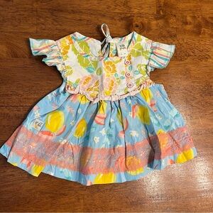 Wild Flowers blue yellow floral tunic dress size 18 months
